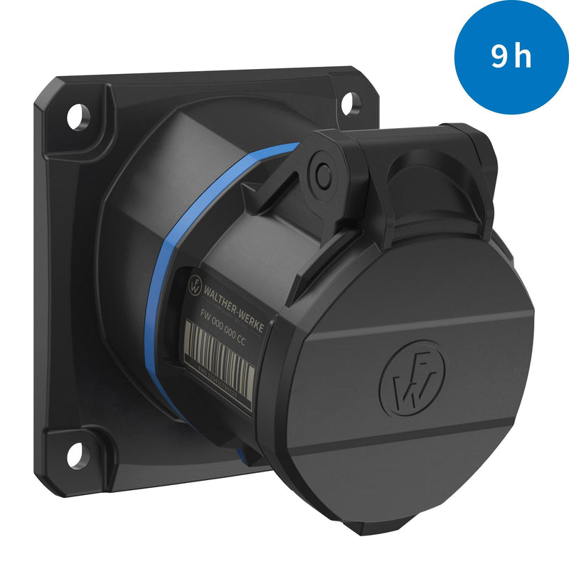 Walther Werke - CEE-Anbausteckdose (IEC 60309) CEE NEO Anbaudose FW510409CC schräg 16A 4P 9h − 10 Stück