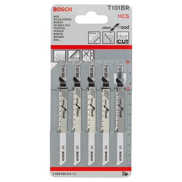 Bosch - Stichsägeblatt T 101 BR 2608630014 Clean for Wood − 10 Packung