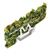 WAGO - Schutzleiter-Reihenklemme 2-Leiter/2-Pin-PE-Basiskle 2222-1407/999-953 Drücker,2,5mm²,gnge − 50 Stück