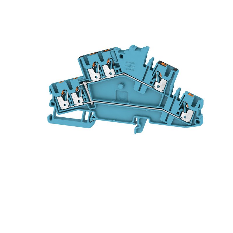 Weidmüller - Durchgangs-Reihenklemme Klemme A2T 2.5 3C VL BL PUSH IN, 2.5 mm² − 50 Stück