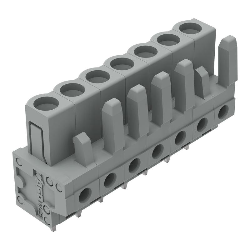 WAGO - Leiterplattensteckverbinder THT-Federleiste gerade 232-137 Rastermaß 5mm,grau − 50 Stück