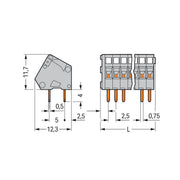 WAGO - Leiterplattenklemme 233-105 0,5mm² − 85 Stück
