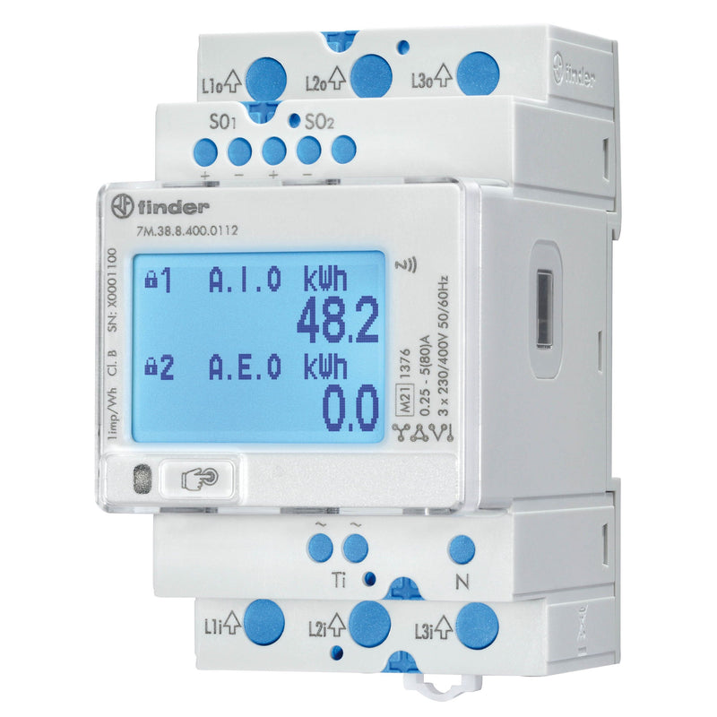 Finder - Elektrizitätszähler Energiezähler 7M.38.8.400.0112 multifunktional