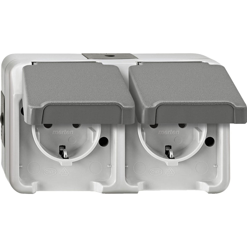 Merten - Steckdose SCHUKO-Doppel-Steckdose MEG2321-8029 lichtgrau
