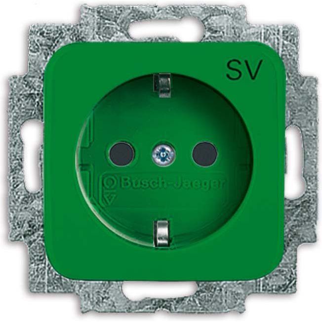 Busch-Jaeger - Steckdose SCHUKO Steckdosen-Einsatz 20 EUC-13-212-103 grün RAL6032