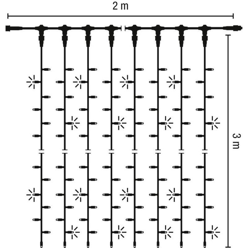 Scharnberger+Hasenbein - Festbeleuchtung LED-Lichtervorhang 58976 2x3m 230V Out ws