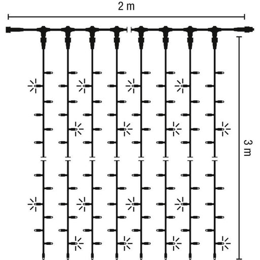 Scharnberger+Hasenbein - Festbeleuchtung LED-Lichtervorhang 58976 2x3m 230V Out ws