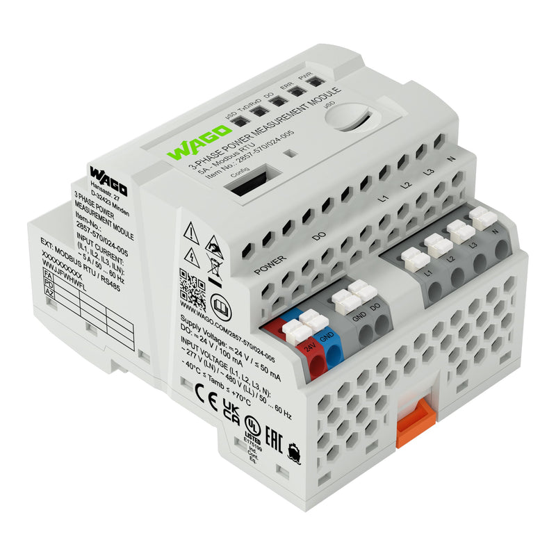 WAGO - Leistungsmessumformer 3PH-Leistungsmessmodul 2857-570/024-005 3x400/690V/5A M RTU