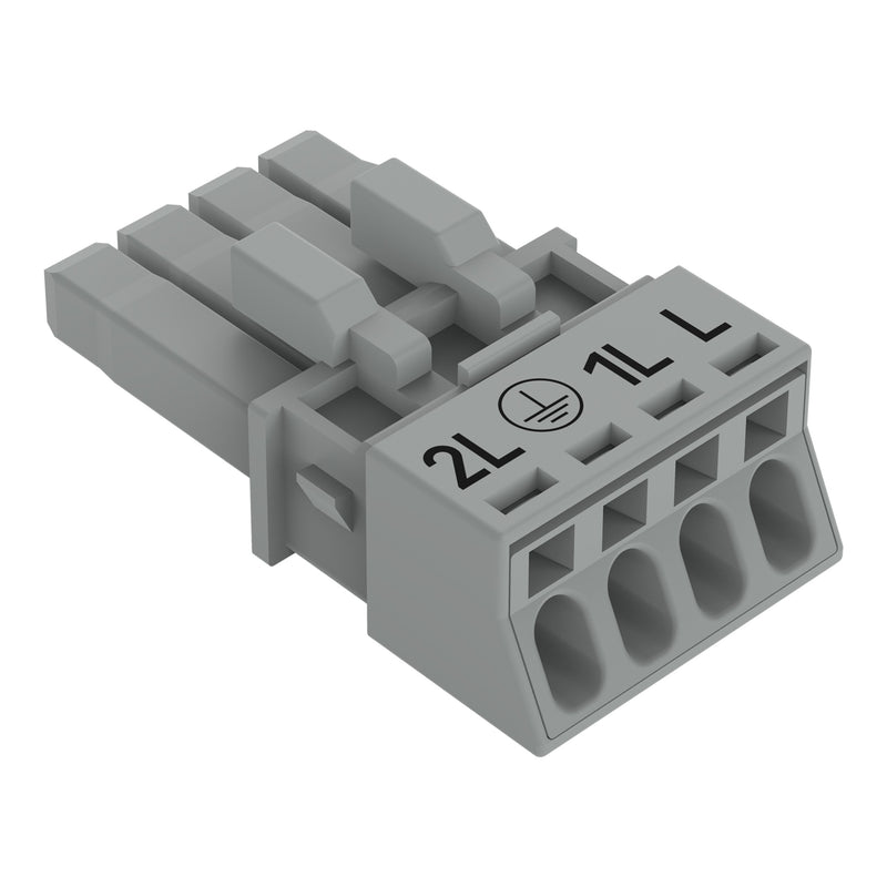 WAGO - Steckverbinder für steckbare Gebäudeinstallation Buchse 4-polig 890-244/064-000 Kod. B,grau − 50 Stück