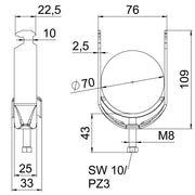 OBO Bettermann - Bügelschelle BS-H1-M-70 A4 64-70mm − 50 Stück