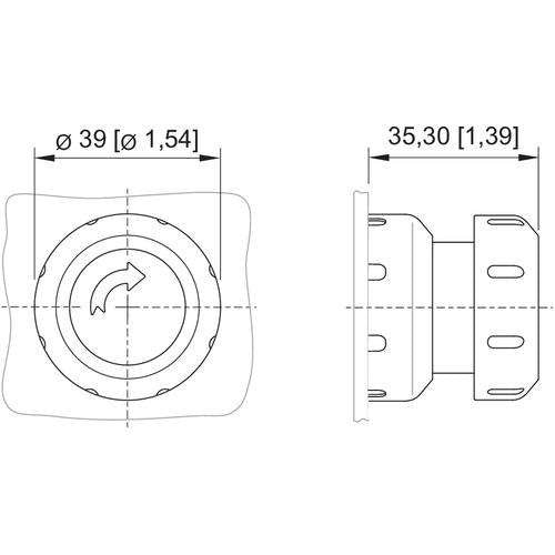 Stahl - Frontelement für Pilztaster Pilzsperrtaster 8602C3-010-B Not Aus