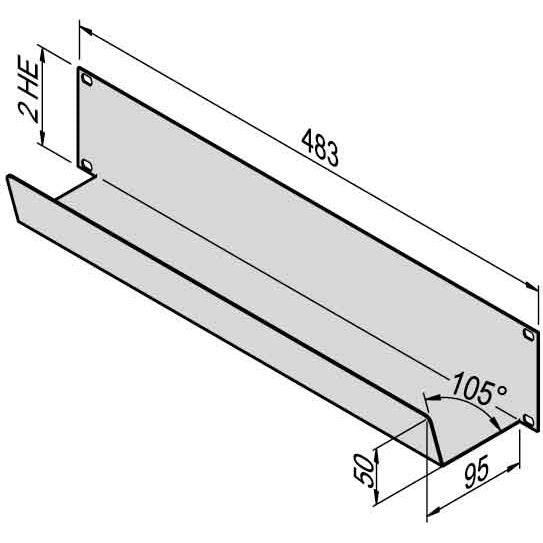 Schroff - Komponente für Verdrahtung, Kabeleinführung und -fixierung (Gehäuse/Schaltschr.) 19"Kabelwanne 21126477 1HE Zubehör