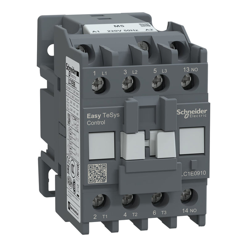 Schneider Electric - Leistungsschütz zum Schalten von Wechselstrom Leistungsschütz Easy TeSys LC1E0910M5 3P 9A 220VAC 50Hz