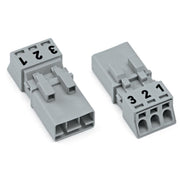 WAGO - Steckverbinder für steckbare Gebäudeinstallation Stecker 3-polig 890-253 Kod. B,grau − 50 Stück