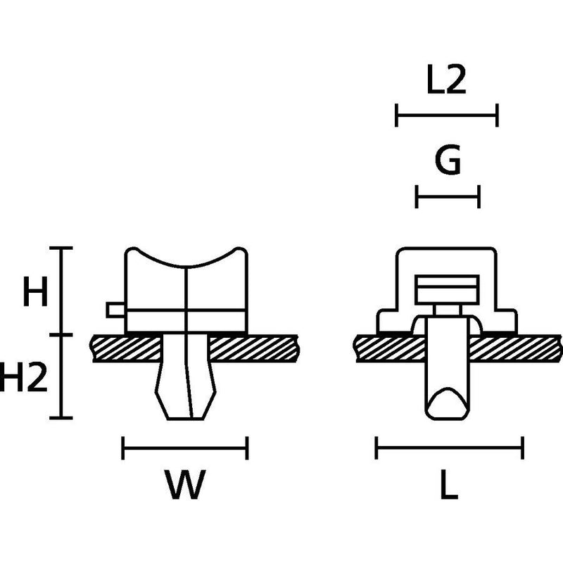 HellermannTyton - Befestigungssockel und -element für Kabelbinder Keilsockel TY5K4 PA66HS NA 100 14x22mm − 100 Stück