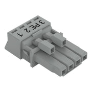 WAGO - Steckverbinder für steckbare Gebäudeinstallation Buchse 4-polig 890-244/062-000 Kod. B,grau − 50 Stück
