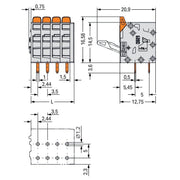 WAGO GmbH & Co. KG - Leiterplattenklemme Leiterplattenklemme 2601-3103 1,5mm²,gr − 160 Stück