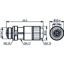 Telegärtner - Modularer Steckverbinder STX M12x1 KD X-kod. 100007546 Cat.6A(IEC) − 10 Stück