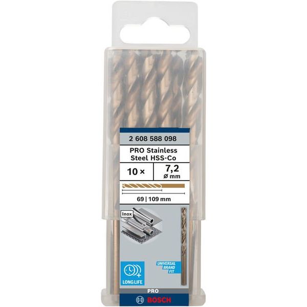 Bosch - Bohrer PRO Stainless Steel HSS-Co 2608588098 Spiralbohrer 7,2 x