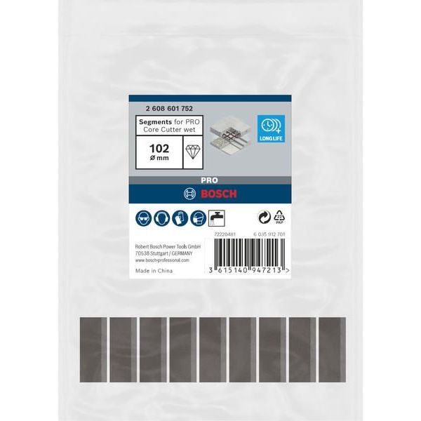 Bosch - Bohrkrone Segmente für PRO 2608601752 Diamantnassbohrkrone