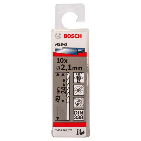 Bosch - Bohrer PRO Metal HSS-G 2608585475 Spiralbohrer 2,1 x