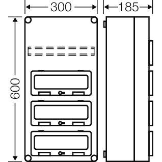Hensel - Installationskleinverteiler Automatengehäuse Mi 1443 36TE m.3Klappdeckeln − 1 Stück

