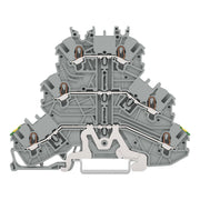 WAGO GmbH & Co. KG - Durchgangs-Reihenklemme Dreistockklemme 2000-3227 1mm²,gn-ge/gr − 40 Stück