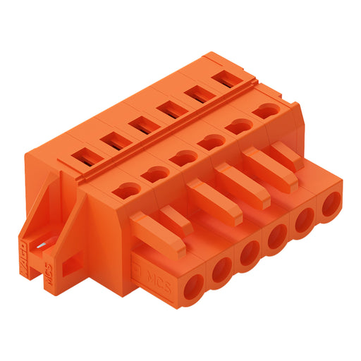 WAGO - Kabelsteckverbinder für Leiterplattensteckverbinder 1-Leiter-Federleiste 231-306/031-000 CAGECLAMP,2,5mm²,or − 50 Stück