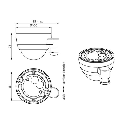 BEG Brück Electronic - Bussystem-Bewegungsmelder Präsenzmelder PD4N-KNXs-GH-DX-AP KNX