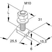 Niedax - Hammerkopfschraube Hammerkopfschrauben HM 410/40 − 50 Stück