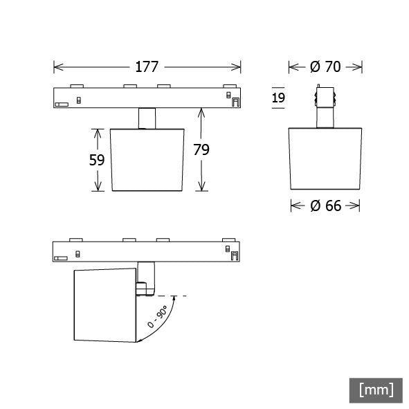 LTS Licht&Leuchten - Downlight/Strahler/Flutlicht LED-Stromschienenstrahler NEOORYOT10193045D.ws 930, DALI, weiß