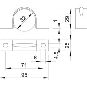 OBO Bettermann - Befestigungsschelle für Kabel/Rohre Befestigungsschelle 605 32 ALU − 100 Stück
