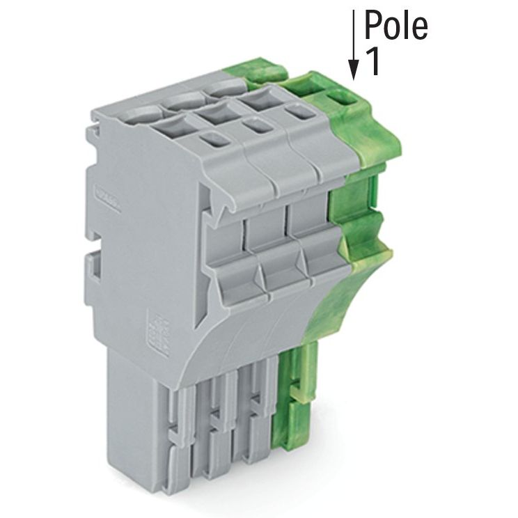 WAGO - Ein- und mehrpolige Klemmenleiste 1-Leiter-Federleiste 2022-104/000-036 4 mm²,gr/gn-ge − 100 Stück