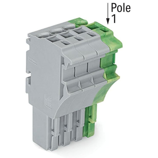 WAGO - Ein- und mehrpolige Klemmenleiste 1-Leiter-Federleiste 2022-104/000-036 4 mm²,gr/gn-ge − 100 Stück