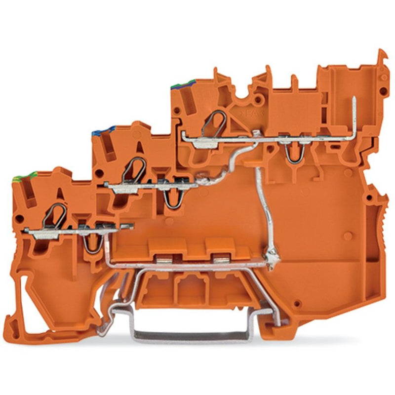 WAGO - Initiator/Aktor-Reihenklemme 3-LeiterAktoreneinspeisek. 2020-5377/102-000 PE-Anschluss,orange − 15 Stück