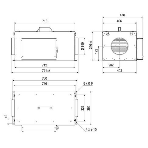 Maico - Ventilator für Rohreinbau Compaktbox ECR 20-2 EC DN 200