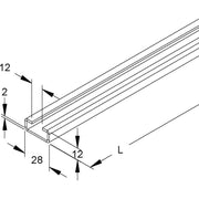 Niedax - Stiel/Profilschiene Ankerschiene 2916/2 FO − 2 Meter