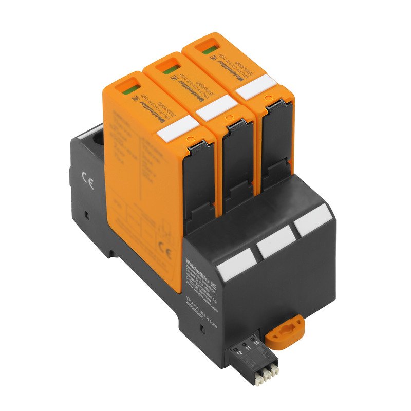 Weidmüller - Überspannungsableiter für Energietechnik/Stromversorgung Überspannungsschutz VPU PV I+II 3 R 1500 mit Fernmeldekontakt