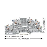 WAGO - Installations-Etagenklemme Installationsetagenklemme 2203-6646 2,5 mm² mit Drücker − 50 Stück