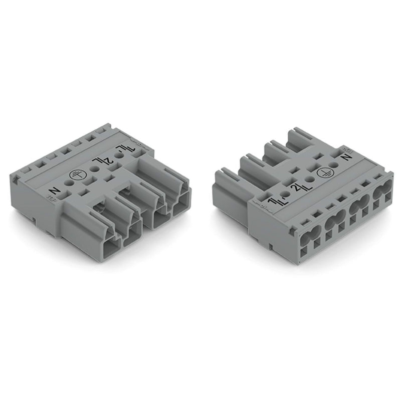 WAGO - Steckverbinder für steckbare Gebäudeinstallation Stecker 4-polig 770-254/060-000 Kod. B,grau − 50 Stück