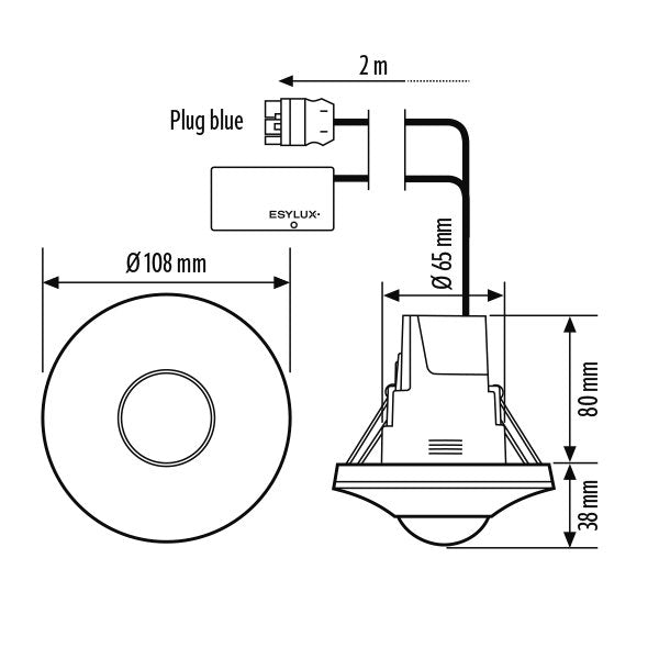 ESYLUX - Bussystem-Bewegungsmelder Decken-Präsenzmelder PD-C 360 #EP10428890