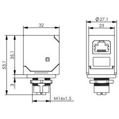 Telegärtner - Modularer Steckverbinder STX M12x1-RJ45 KU 100007557 X-kod. Cat.6A(IEC)
