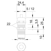 OBO Bettermann - Kabelverschraubung V-TEC L PG13 MS − 50 Stück