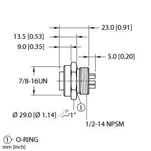 Turck - Passiver Sensor-/Aktor-Verteiler (mit Leitung) DeviceNet Flanschkupp. RKF 57