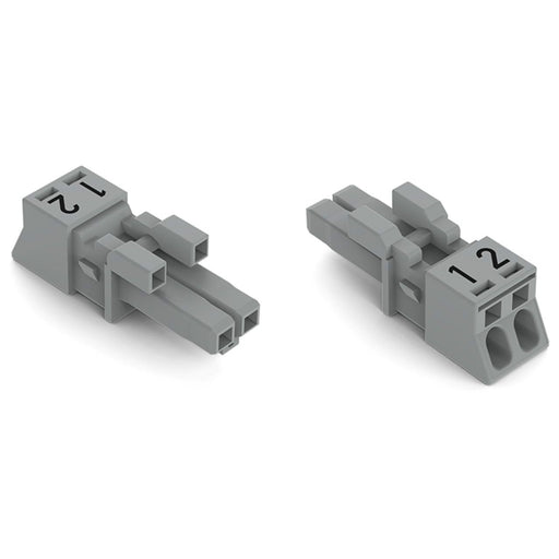 WAGO - Steckverbinder für steckbare Gebäudeinstallation Buchse 2-polig 890-242/060-000 Kod. B,grau − 50 Stück