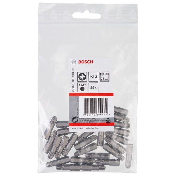 Bosch - Bit Schrauberbit Extra-Hart PZ 2607001564 3, 25 mm, 25er-Pack