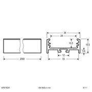 EVN Lichttechnik - Mechanisches Zubehör/Ersatzteile für Leuchten Aluminiumprofil 2m APSFW200