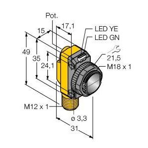 Turck - Reflexions-Lichtschranke Opto Sensor QS18VN6LVQ8 Lichtschranke − 1 Stück