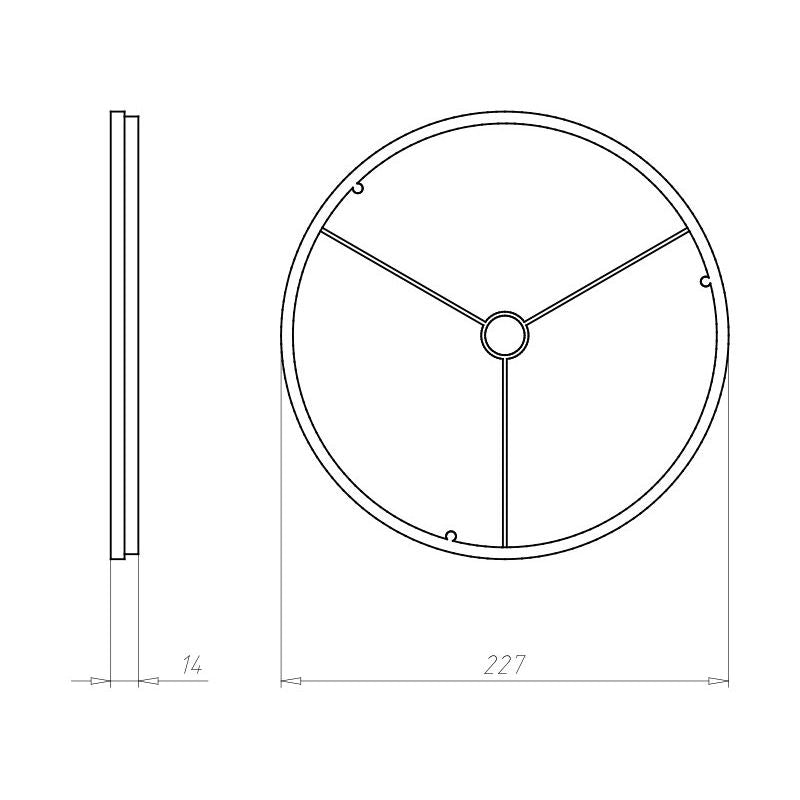 Kaiser - Zubehör/Ersatzteile für Leuchteneinbaugehäuse Frontring 1293-85 215mm f.Sichtbeton