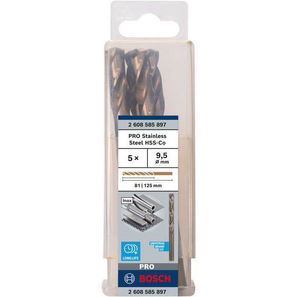 Bosch - Bohrer PRO Stainless Steel HSS-Co 2608585897 Spiralbohrer 9,5 x
